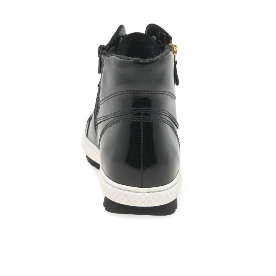 Bottines Décontractées Pour Femmes Bulner En Cuir Verni Noir Gabor | Exclusif